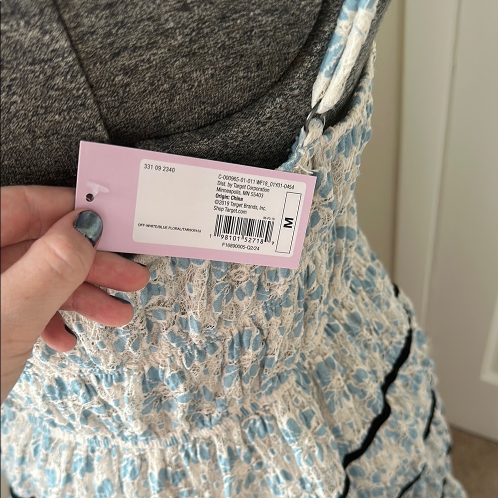 Floral Strappy Dress with Black Accents - Picture 3 of 3